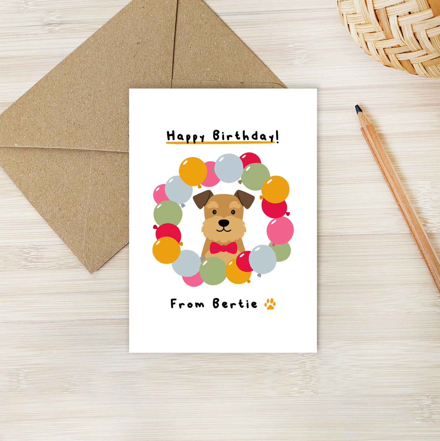 Personalised Border Terrier Birthday Card