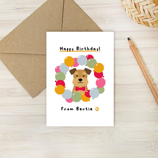 Personalised Border Terrier Birthday Card
