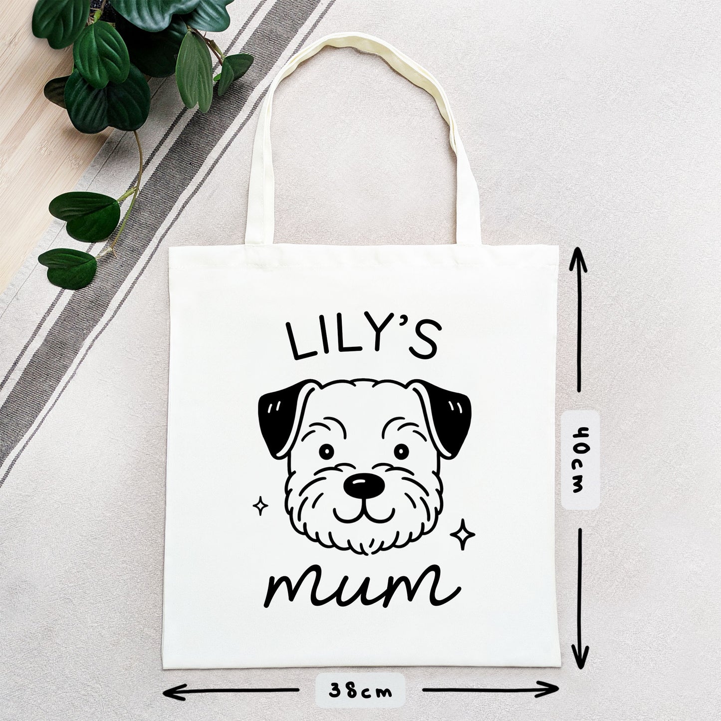 Personalised Border Terrier Mum Tote Bag