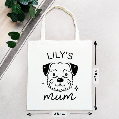 Personalised Border Terrier Mum Tote Bag