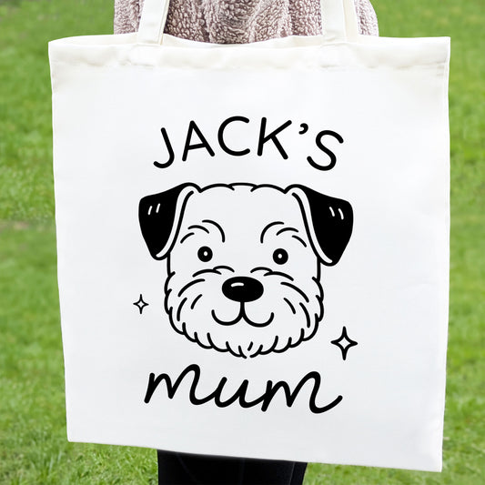 Personalised Border Terrier Mum Tote Bag