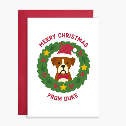 Personalised Boxer Dog Christmas Card