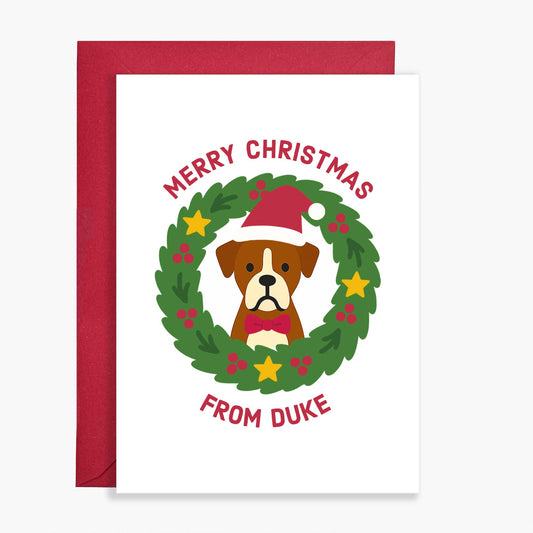 Personalised Boxer Dog Christmas Card