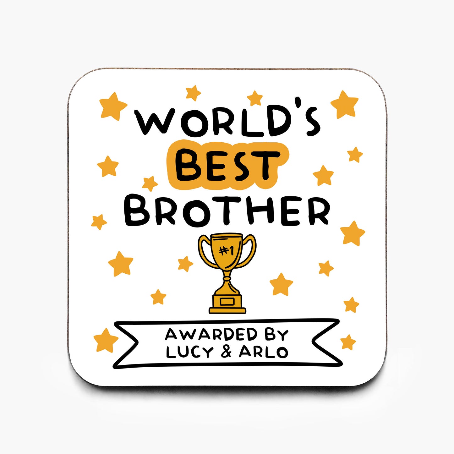 Personalised World's Best Brother Coaster