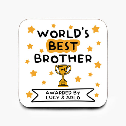 Personalised World's Best Brother Coaster