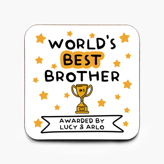 Personalised World's Best Brother Coaster