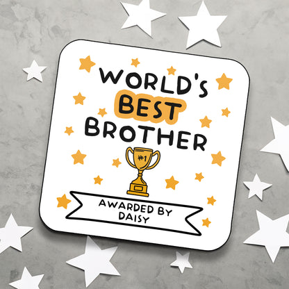 Personalised World's Best Brother Coaster