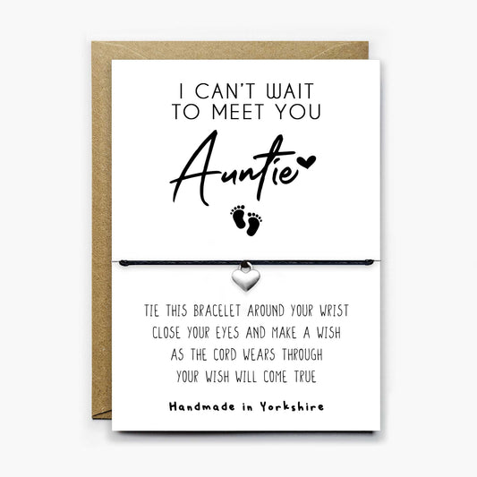 Can't Wait To Meet You Auntie Wish Bracelet