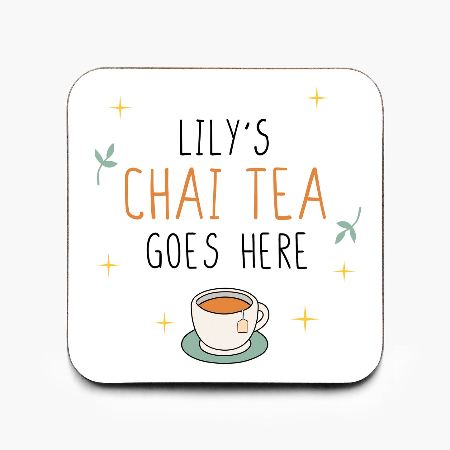 Personalised Chai Tea Coaster