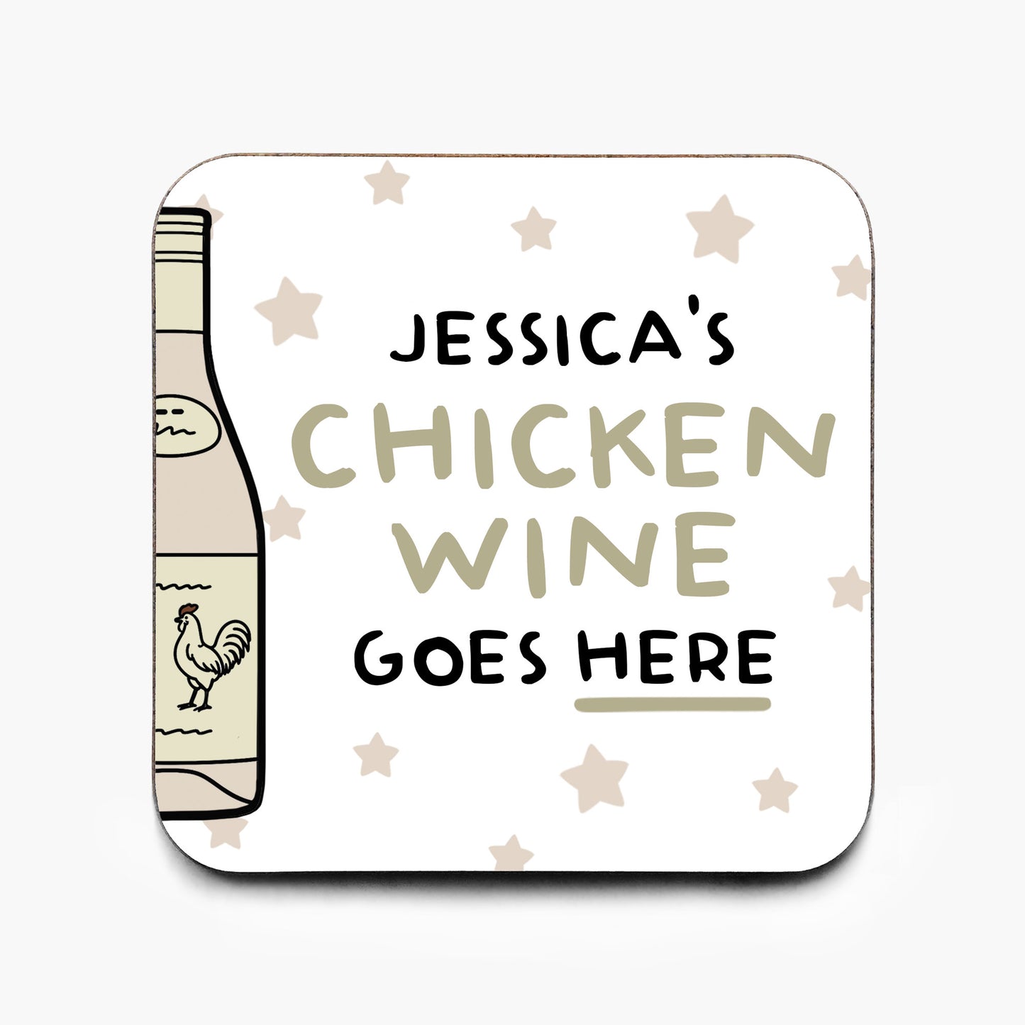 Personalised Chicken Wine Coaster