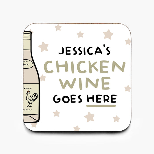 Personalised Chicken Wine Coaster