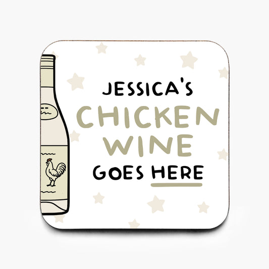 Personalised Chicken Wine Coaster