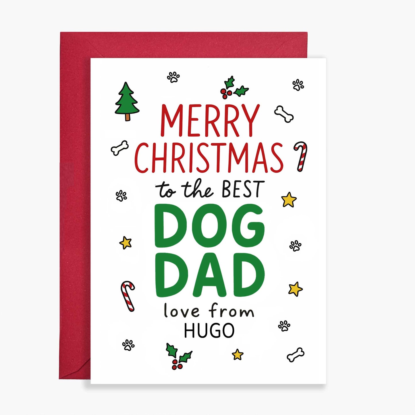 Personalised Dog Dad Christmas Card