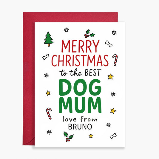 Personalised Dog Mum Christmas Card