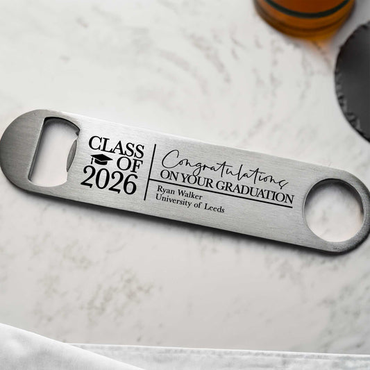 Personalised Class of 2026 Graduation Bottle Opener