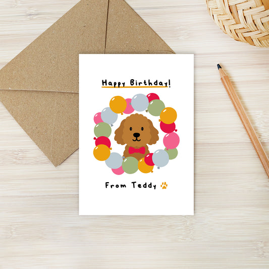 Personalised Cockapoo Birthday Card