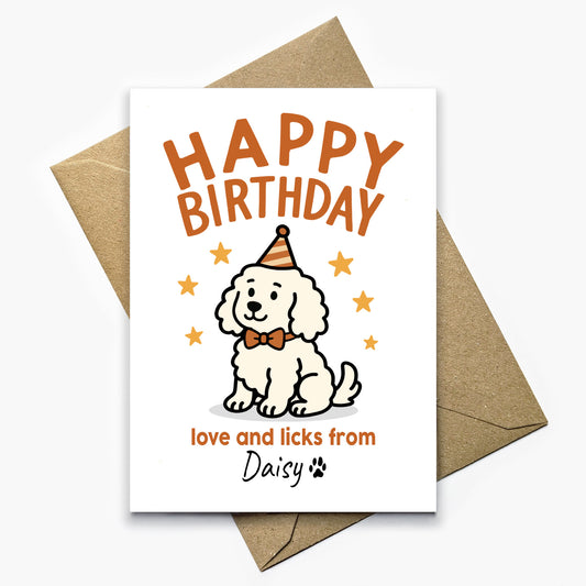 Personalised Happy Birthday From The Dog Card