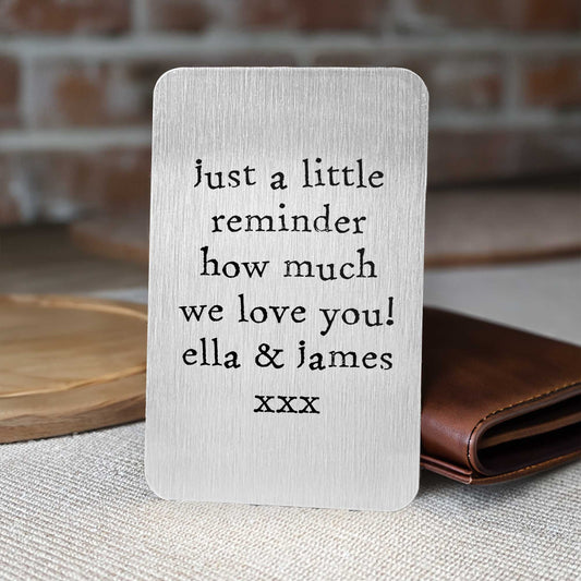 Personalised Text Wallet Card