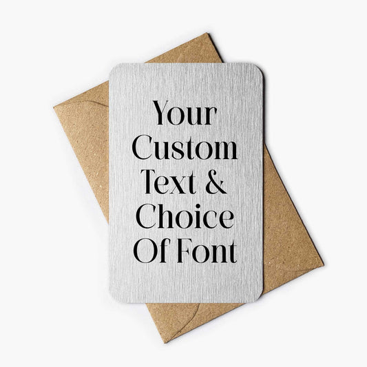 Personalised Text Wallet Card