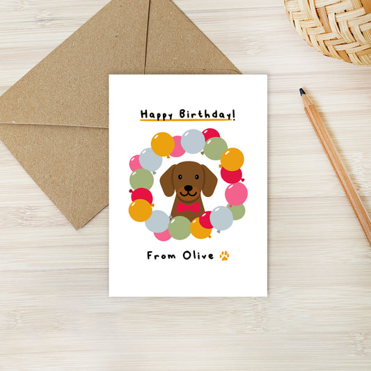 Personalised Dachshund Birthday Card