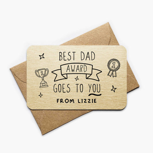 Personalised Dad Award Wallet Card