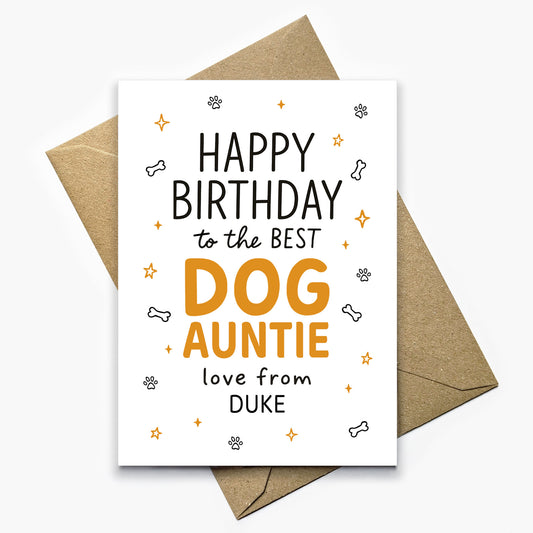 Personalised Birthday Card For Dog Auntie