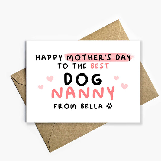 Personalised Dog Nanny Mother's Day Card