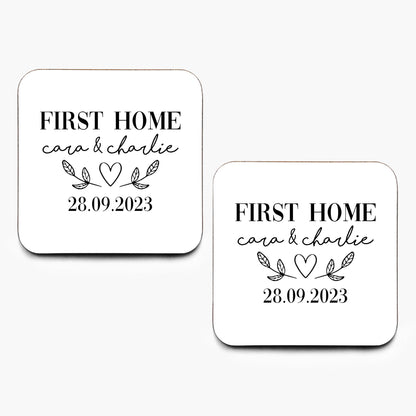 Personalised First Home Coasters