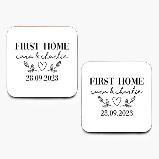 Personalised First Home Coasters