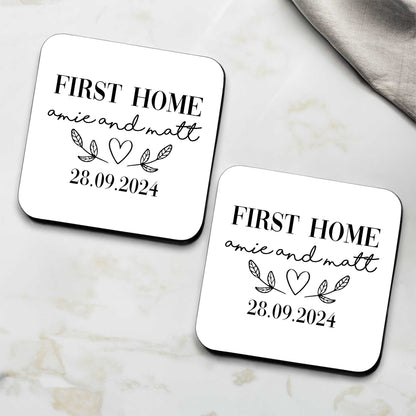 Personalised First Home Coasters