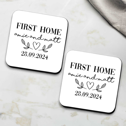Personalised First Home Coasters