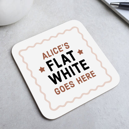Personalised Flat White Coffee Coaster