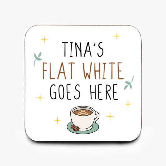 Personalised Flat White Coffee Coaster