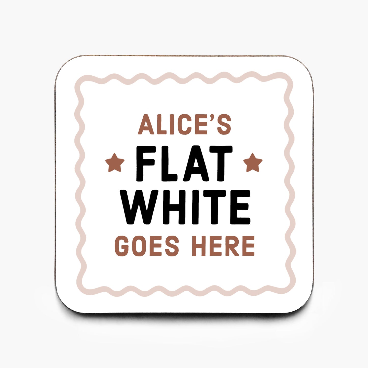 Personalised Flat White Coffee Coaster