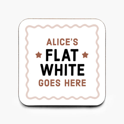 Personalised Flat White Coffee Coaster