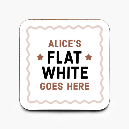 Personalised Flat White Coffee Coaster