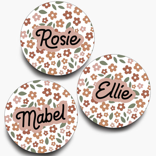 Personalised Floral Name Coaster
