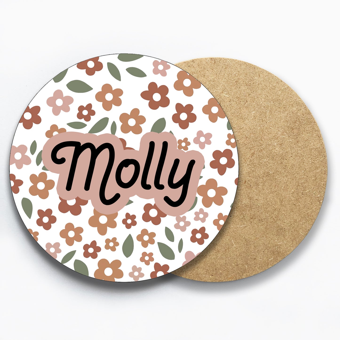 Personalised Floral Name Coaster