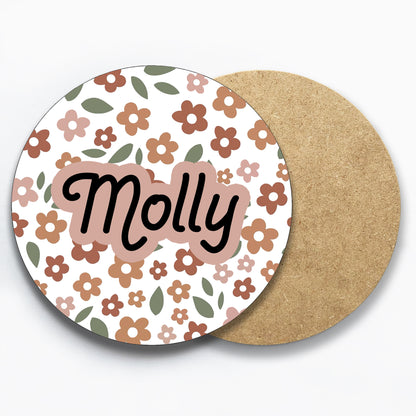 Personalised Floral Name Coaster