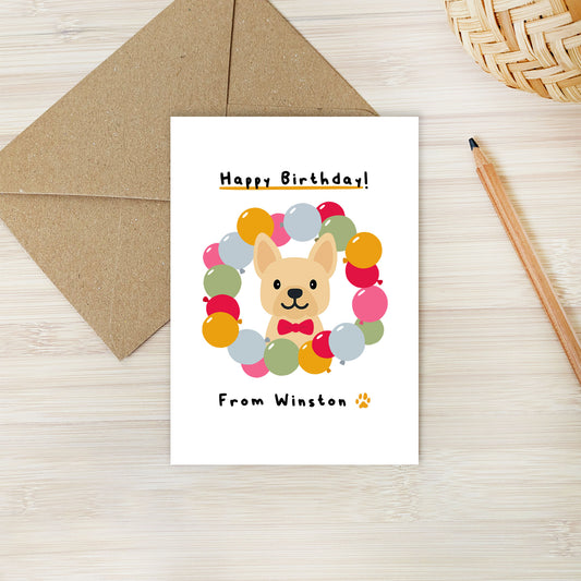 Personalised French Bulldog Birthday Card