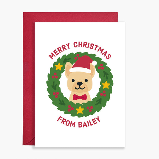 Personalised French Bulldog Christmas Card