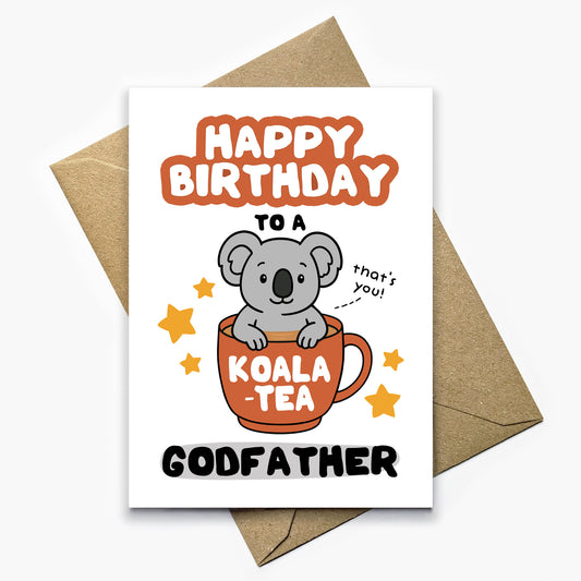 Koala-Tea Godfather Birthday Card