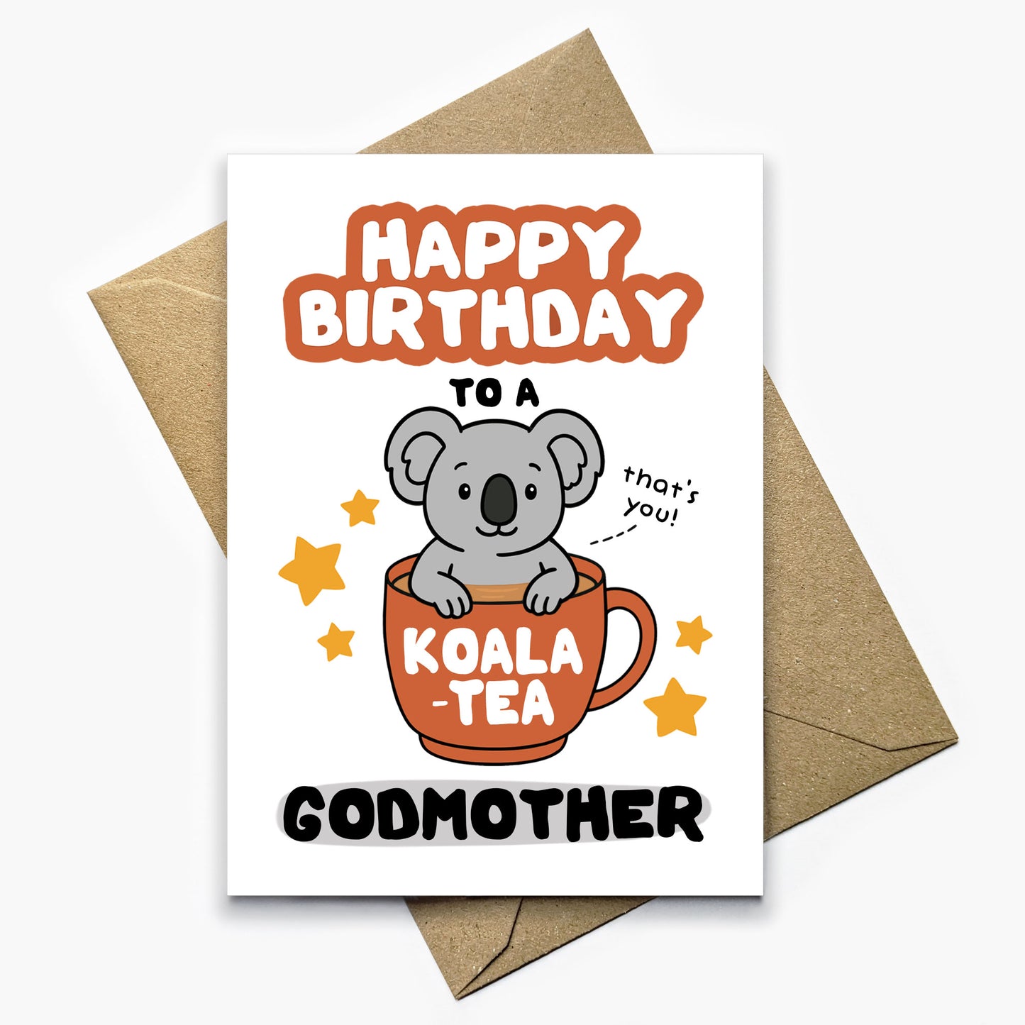 Koala-Tea Godmother Birthday Card