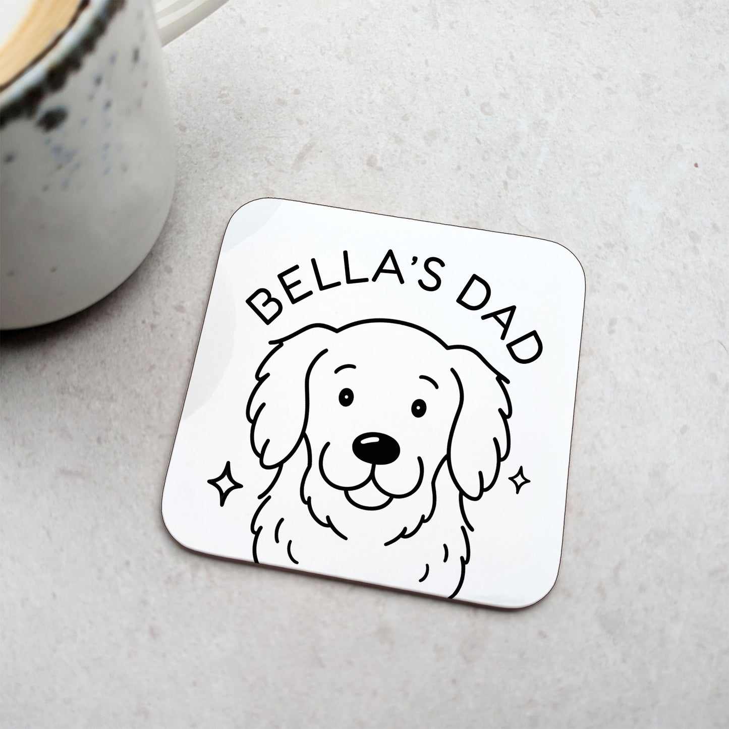 Personalised Golden Retriever Coaster
