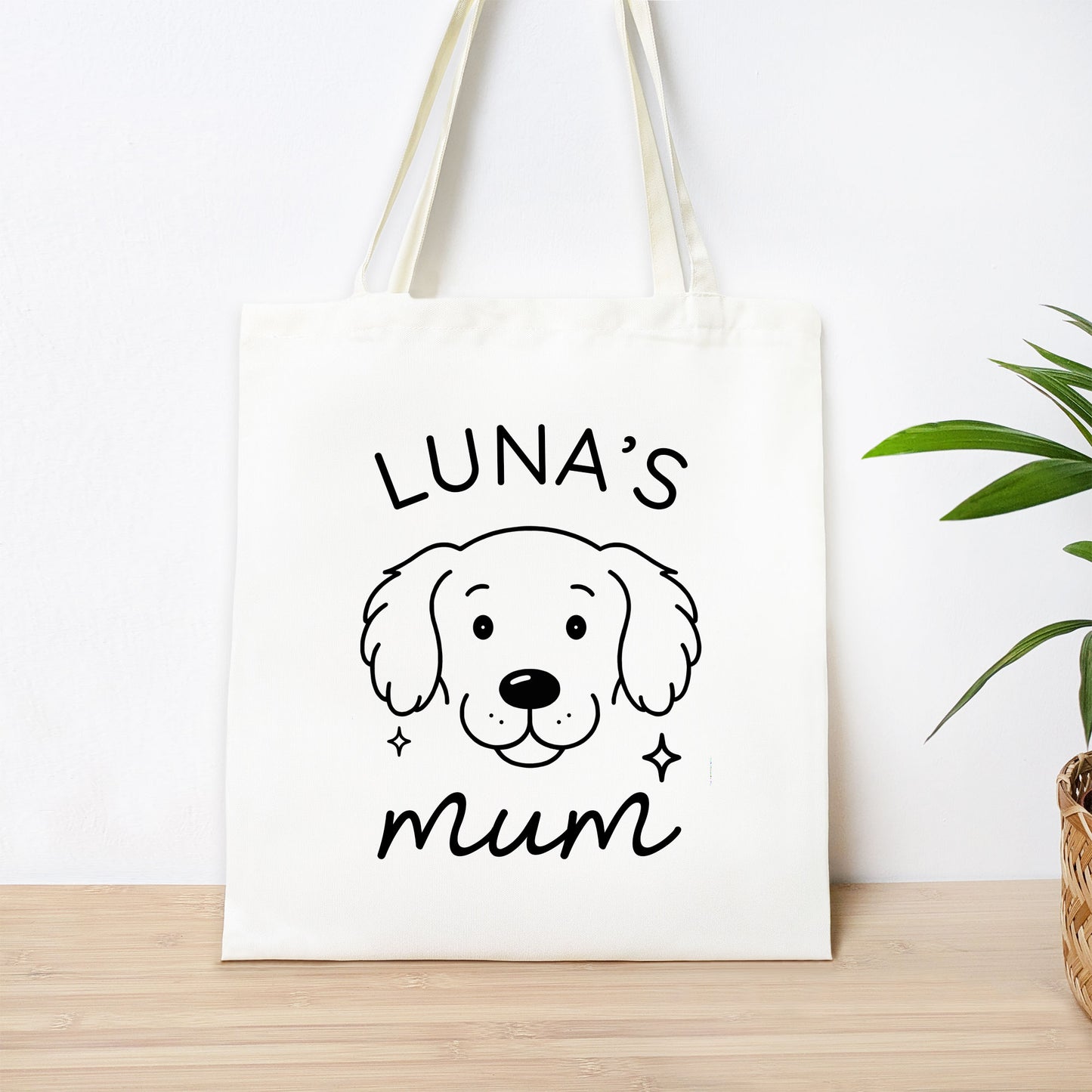 Personalised Golden Retriever Mum Tote Bag