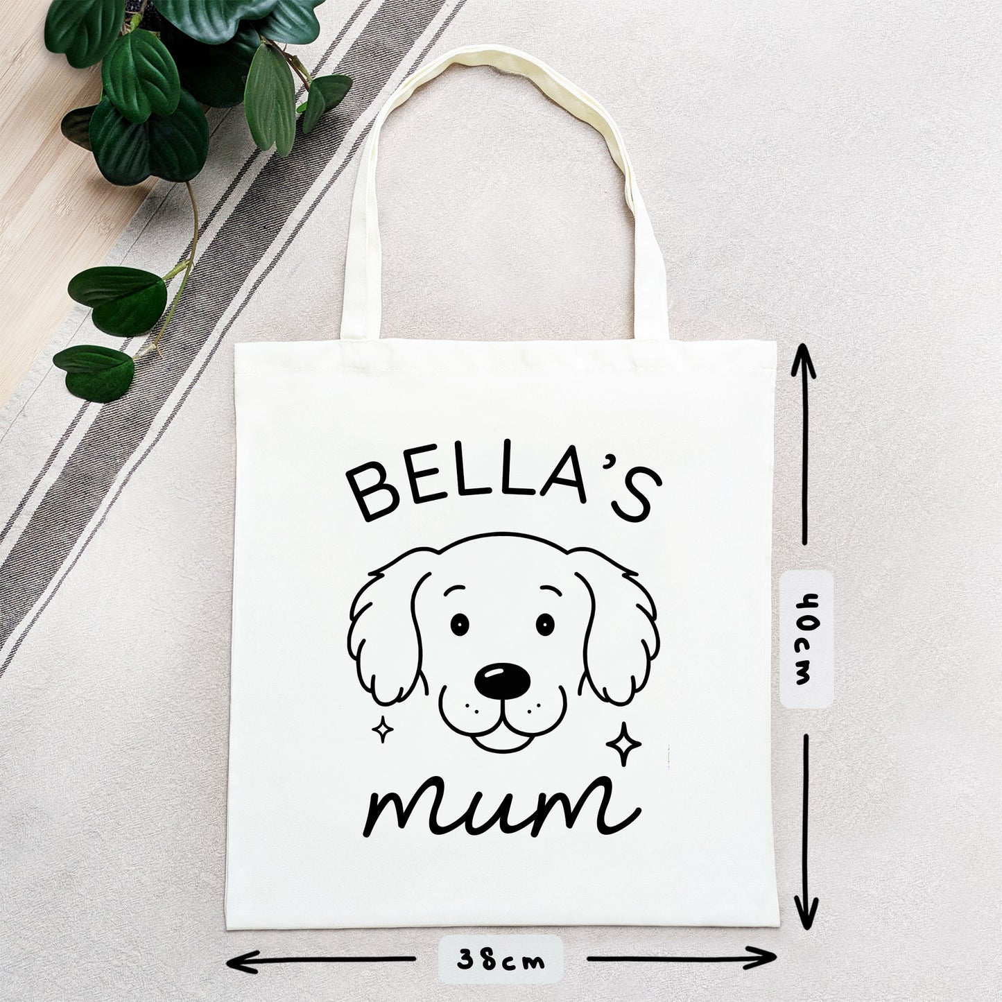 Personalised Golden Retriever Mum Tote Bag