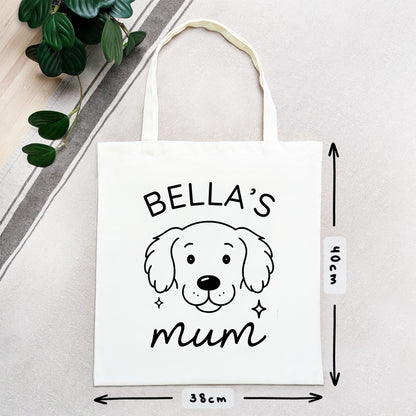 Personalised Golden Retriever Mum Tote Bag