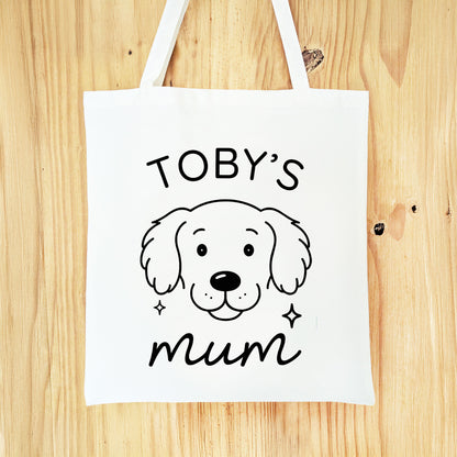 Personalised Golden Retriever Mum Tote Bag