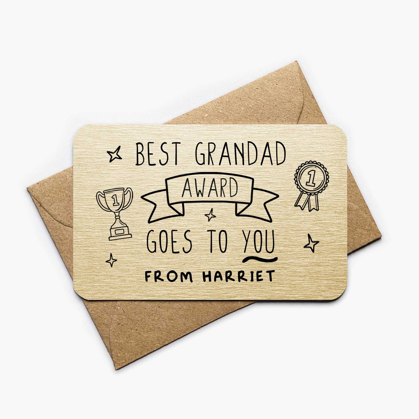 Personalised Grandad Award Wallet Card