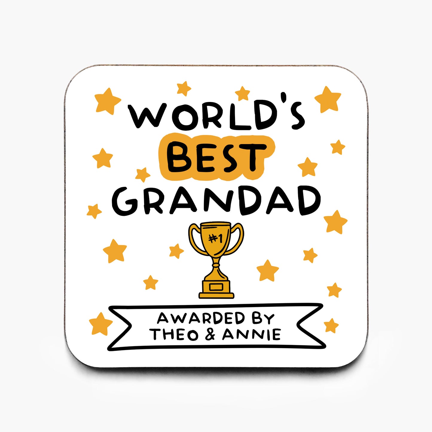 Personalised World's Best Grandad Coaster